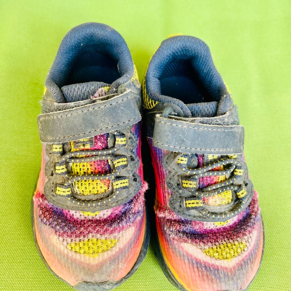 Merrell Pink and Yellow Sneakers with Breathable Mesh and Velcro Closure